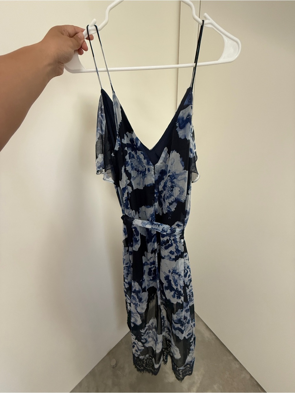 Tallish Blue Floral High Low Dress